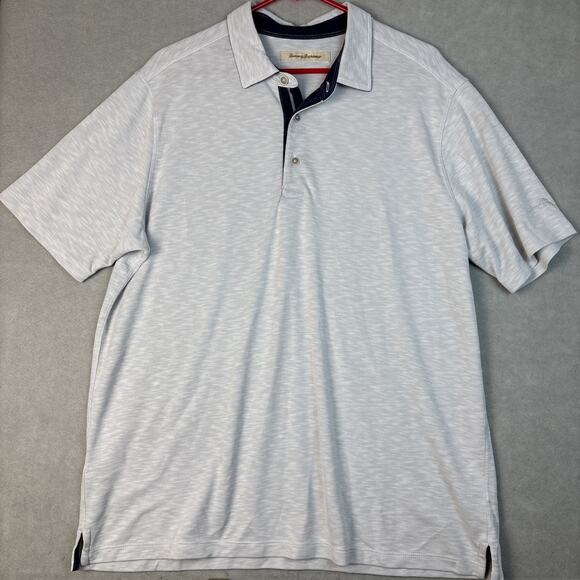 Tommy Bahama Polo Shirt Men's XL Gray Short Sleeve Collared Logo Modal‎ Blend - Picture 1 of 9